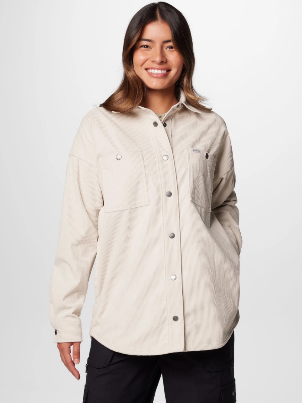COLUMBIA Relaxed Cream Utility Overshirt Jacket